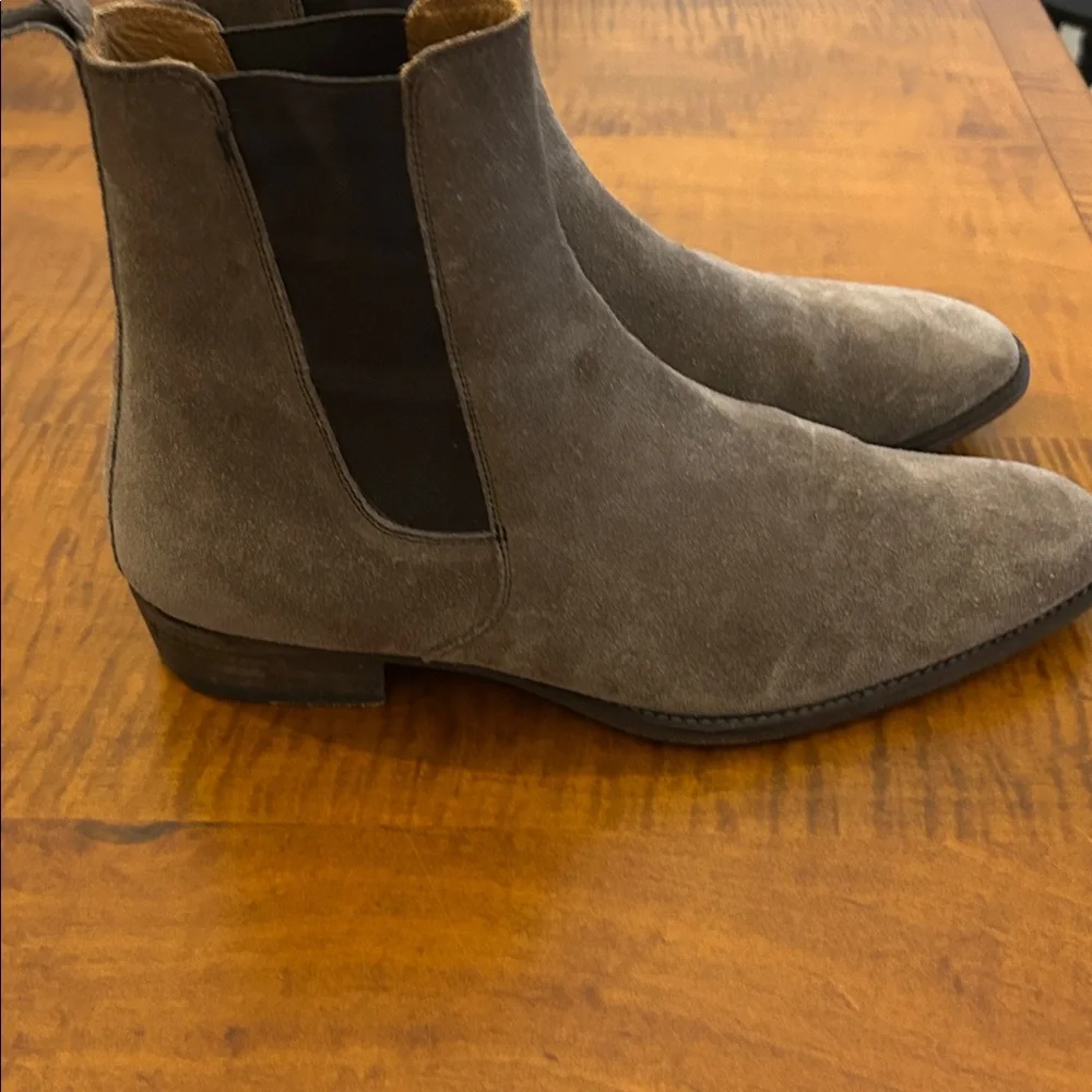 Men's taupe suede Chelsea Boots by ORO - Picture 2 of 3